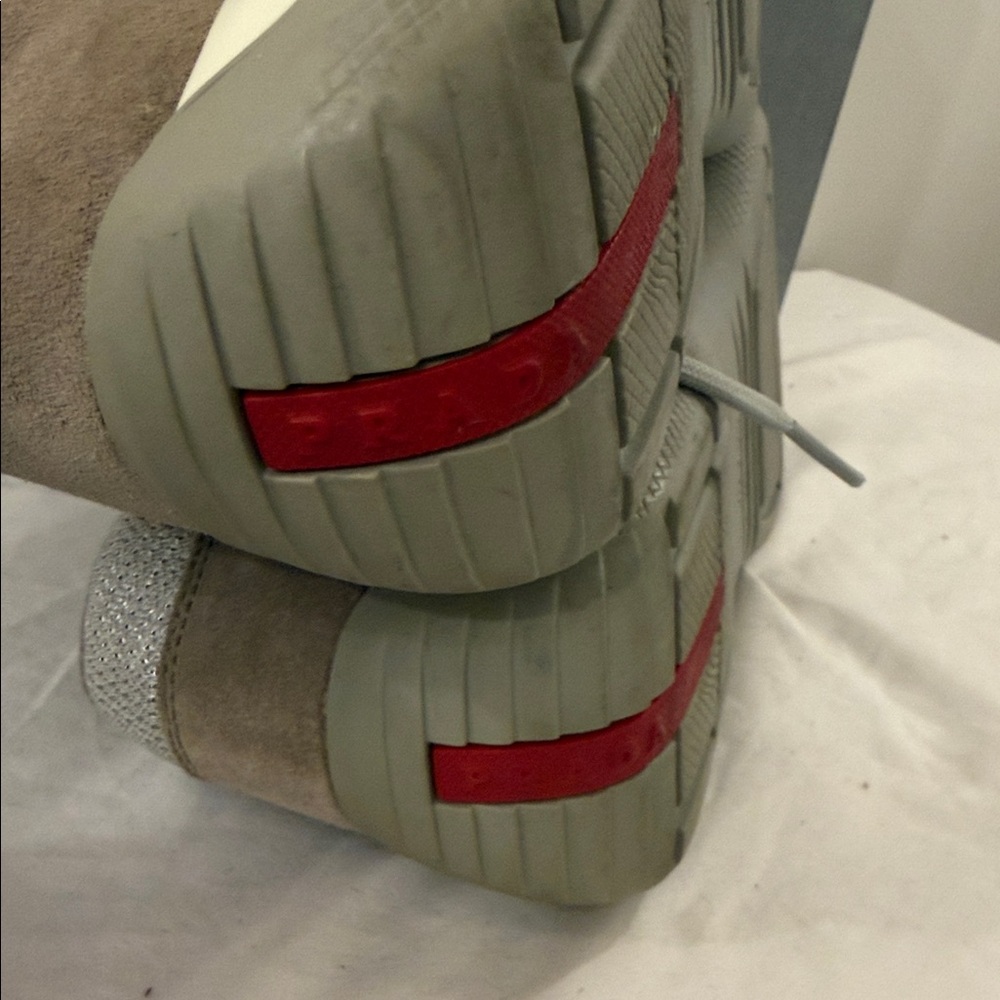Prada Men's Tan and Gray Sneakers - Picture 8 of 9